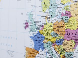 Weltkarte Fokus Europa