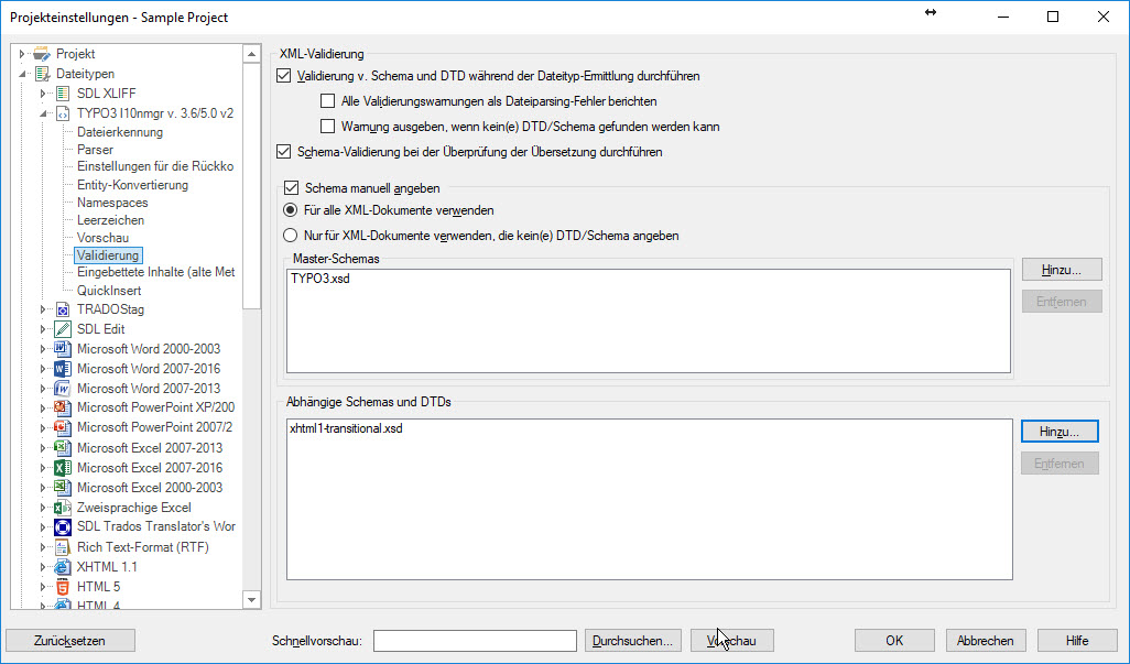 在SDL Trados Studio中嵌入XML框架